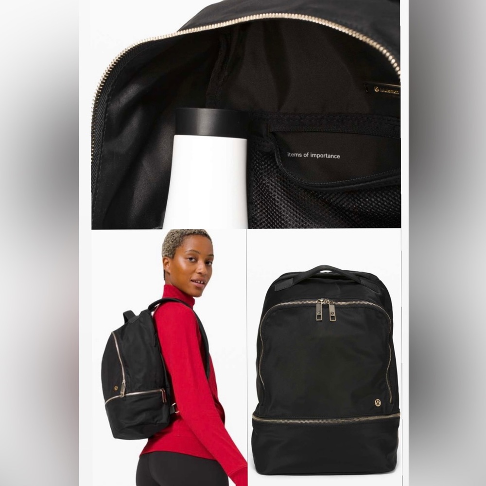 Lululemon City Adventurer Backpack 17L in Black/gold Minimalist